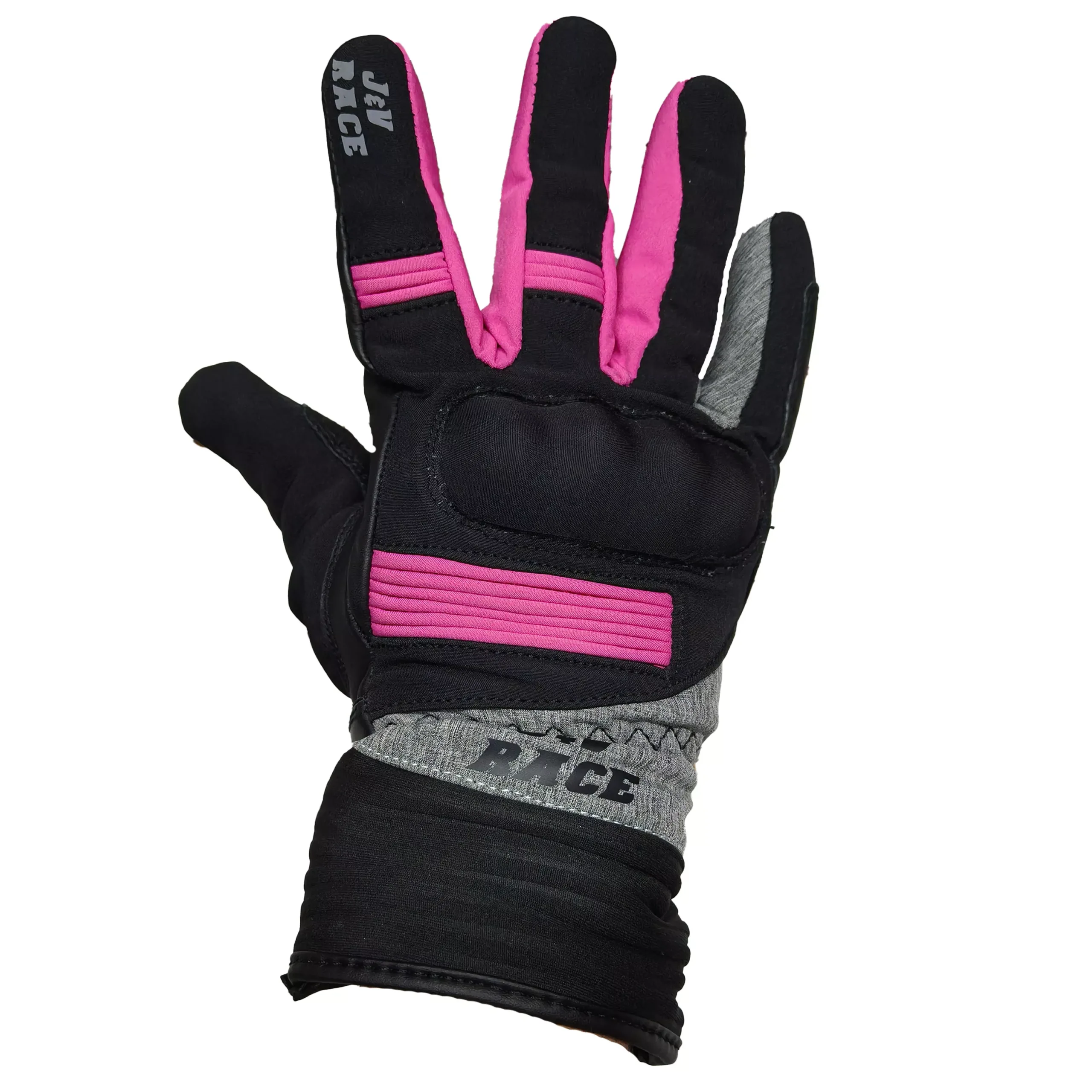 Guantes de Invierno JyV Race Velvet Mujer - Negro/Rosa - Imagen 3