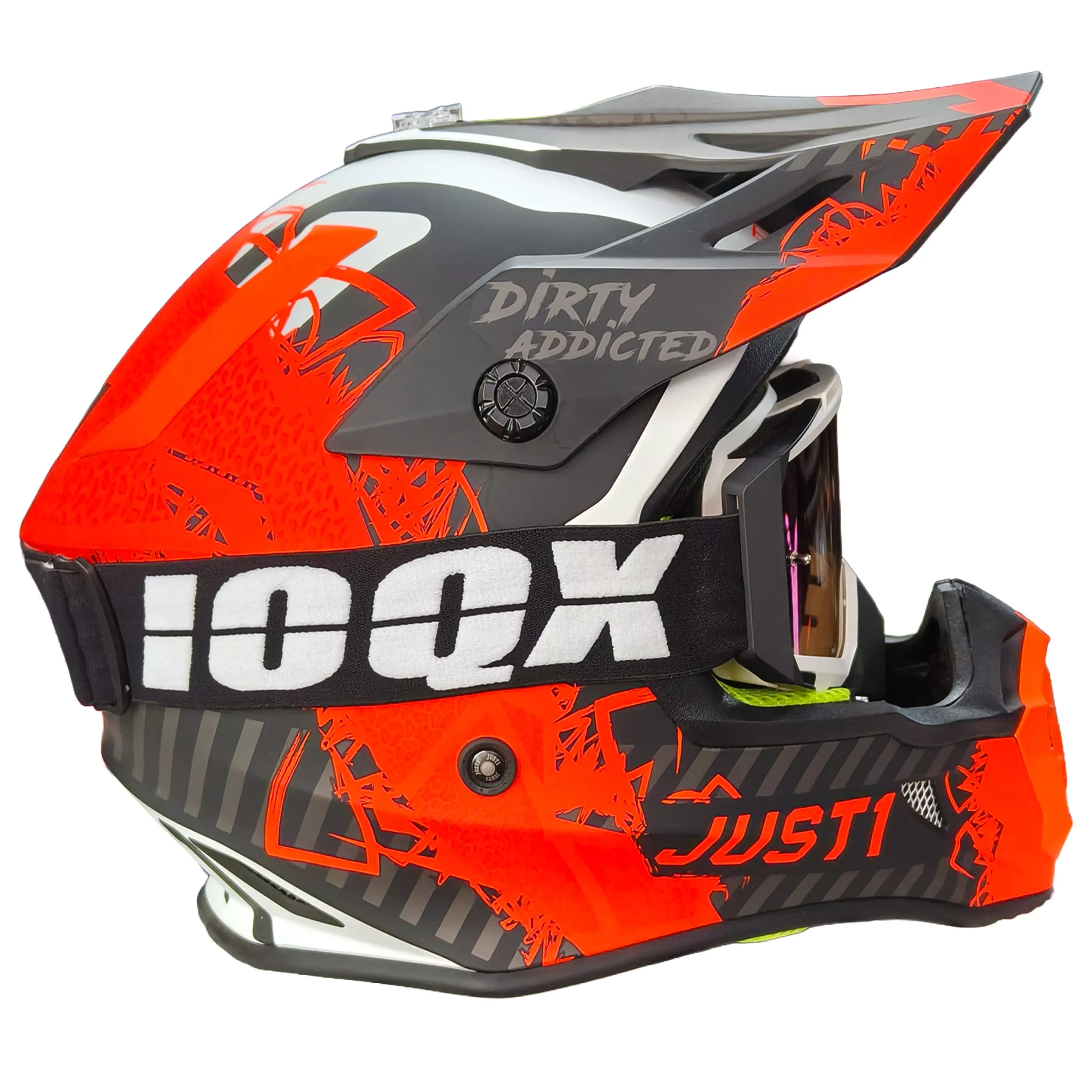 Casco Just1 Mask J38 + Antiparra - Naranja/Negro - Imagen 4
