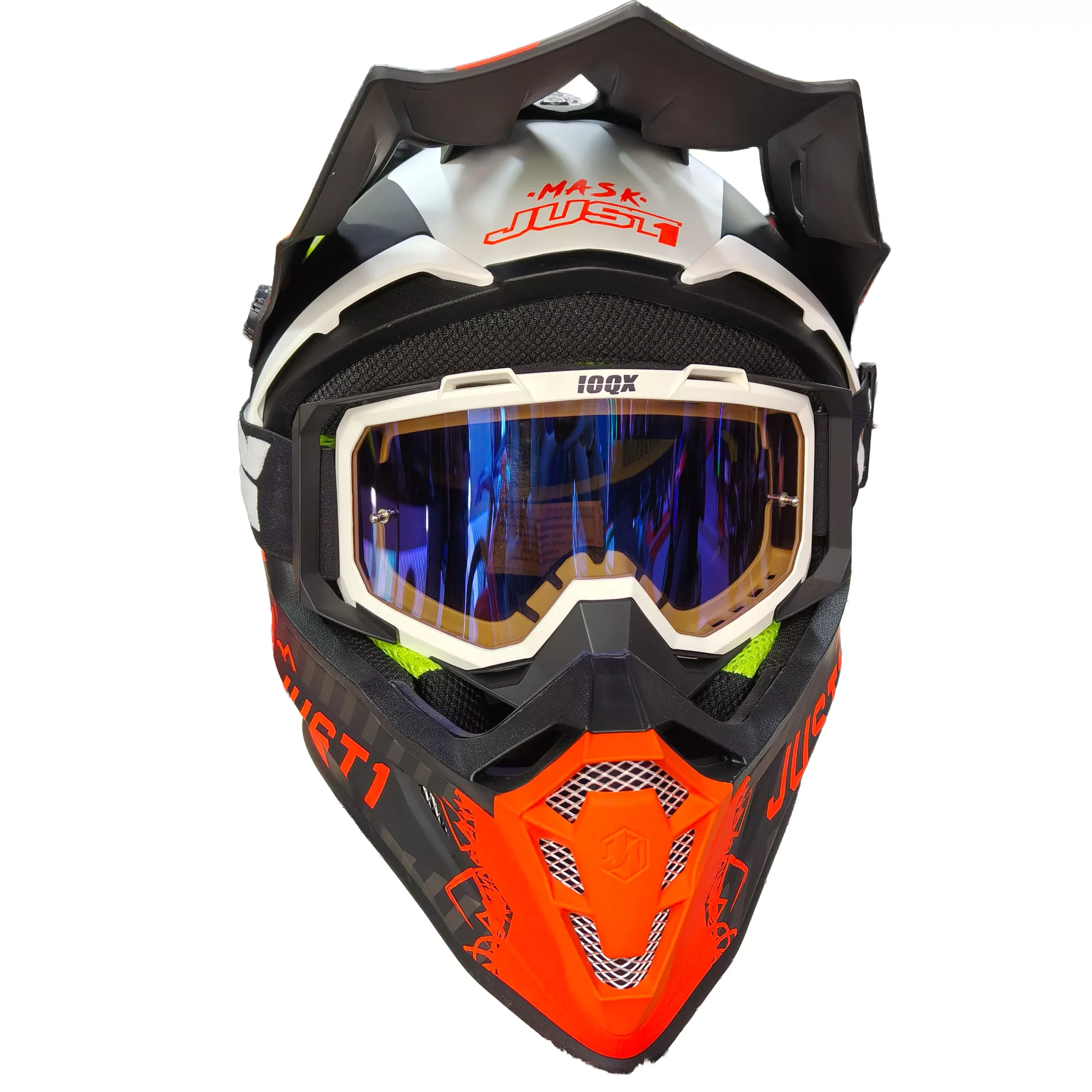 Casco Just1 Mask J38 + Antiparra - Naranja/Negro - Imagen 2