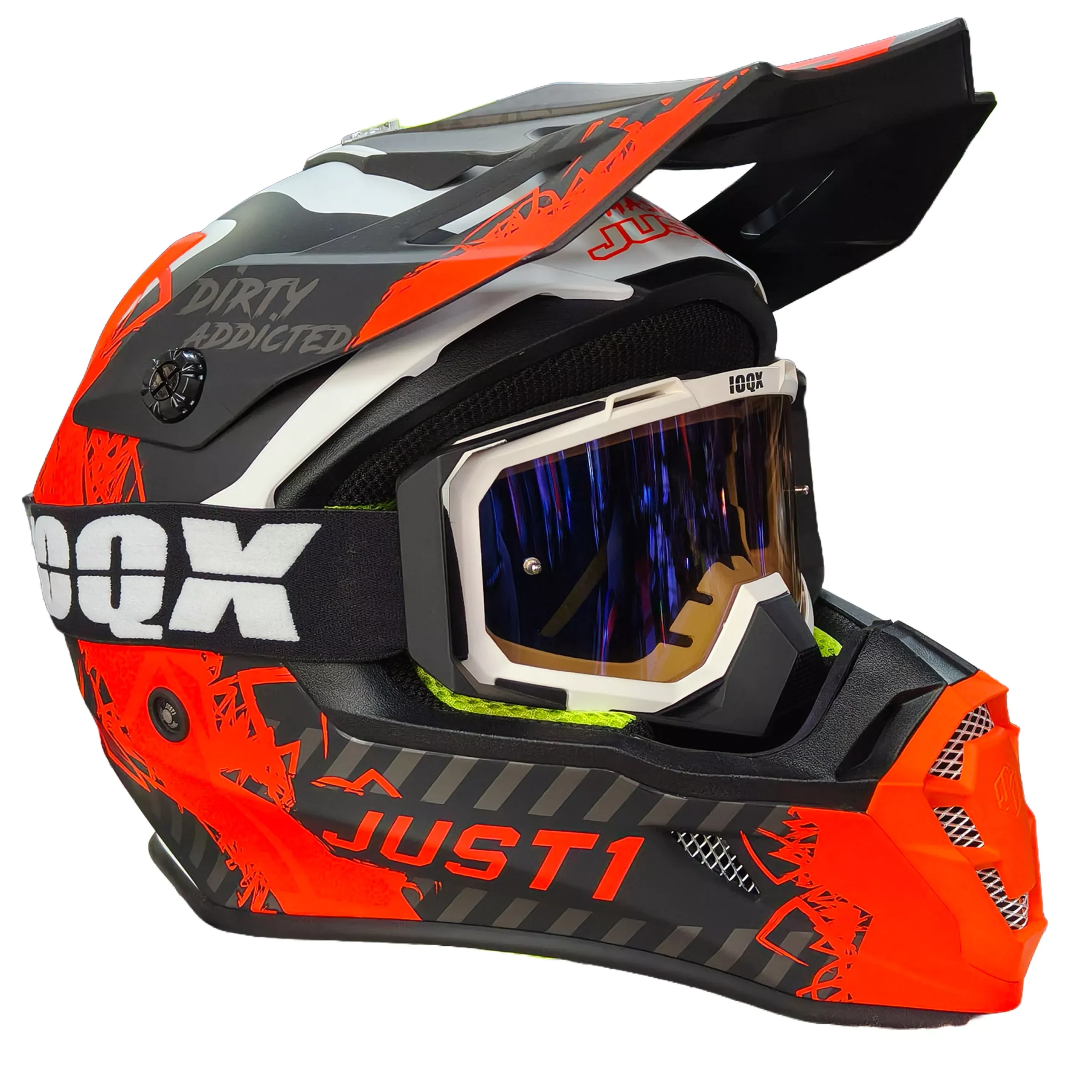 Casco Just1 Mask J38 + Antiparra - Naranja/Negro