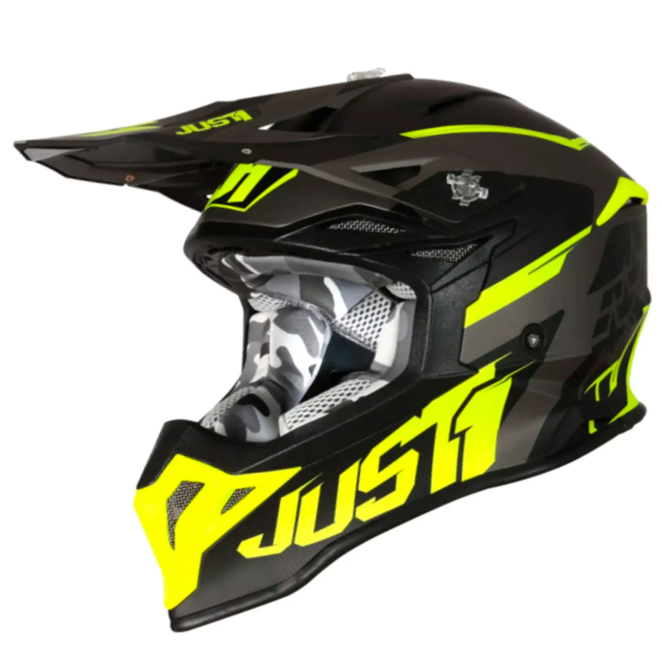 Casco Just1 Stars J39 + Antiparra - Negro/Amarillo/Gris - Imagen 3
