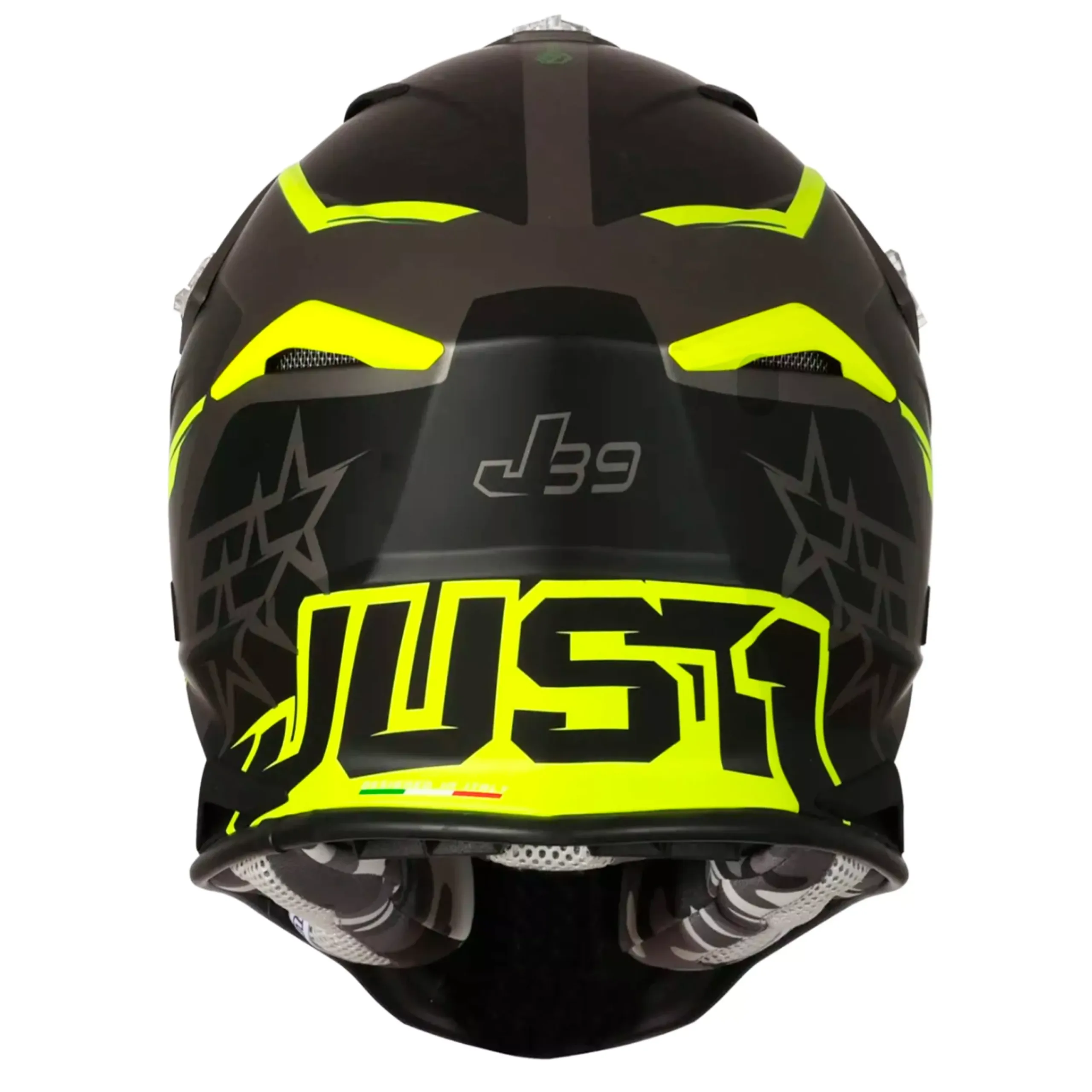Casco Just1 Stars J39 + Antiparra - Negro/Amarillo/Gris - Imagen 4