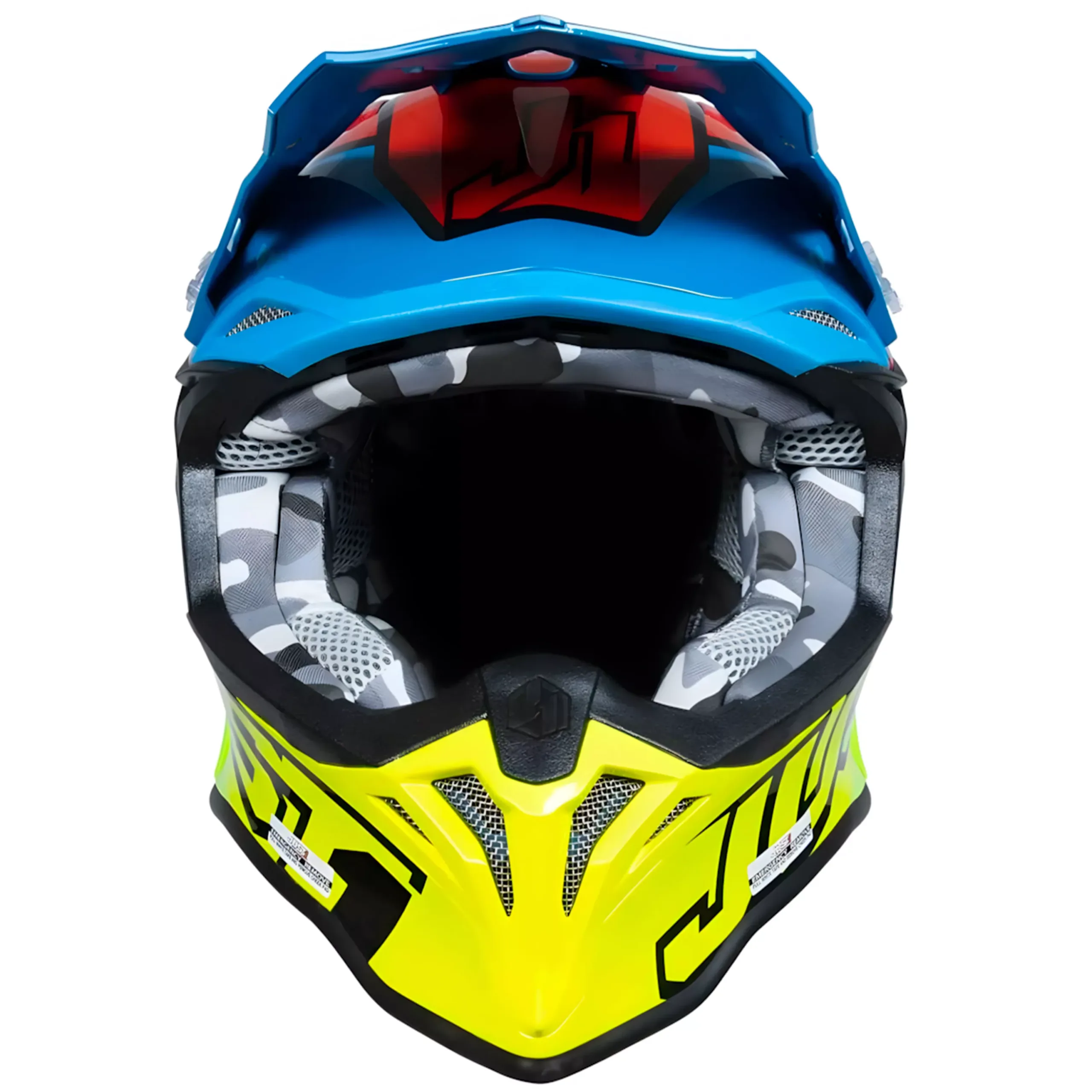 Casco Just1 Thruster J39 + Antiparra - Amarillo/Rojo/Azul - Imagen 3
