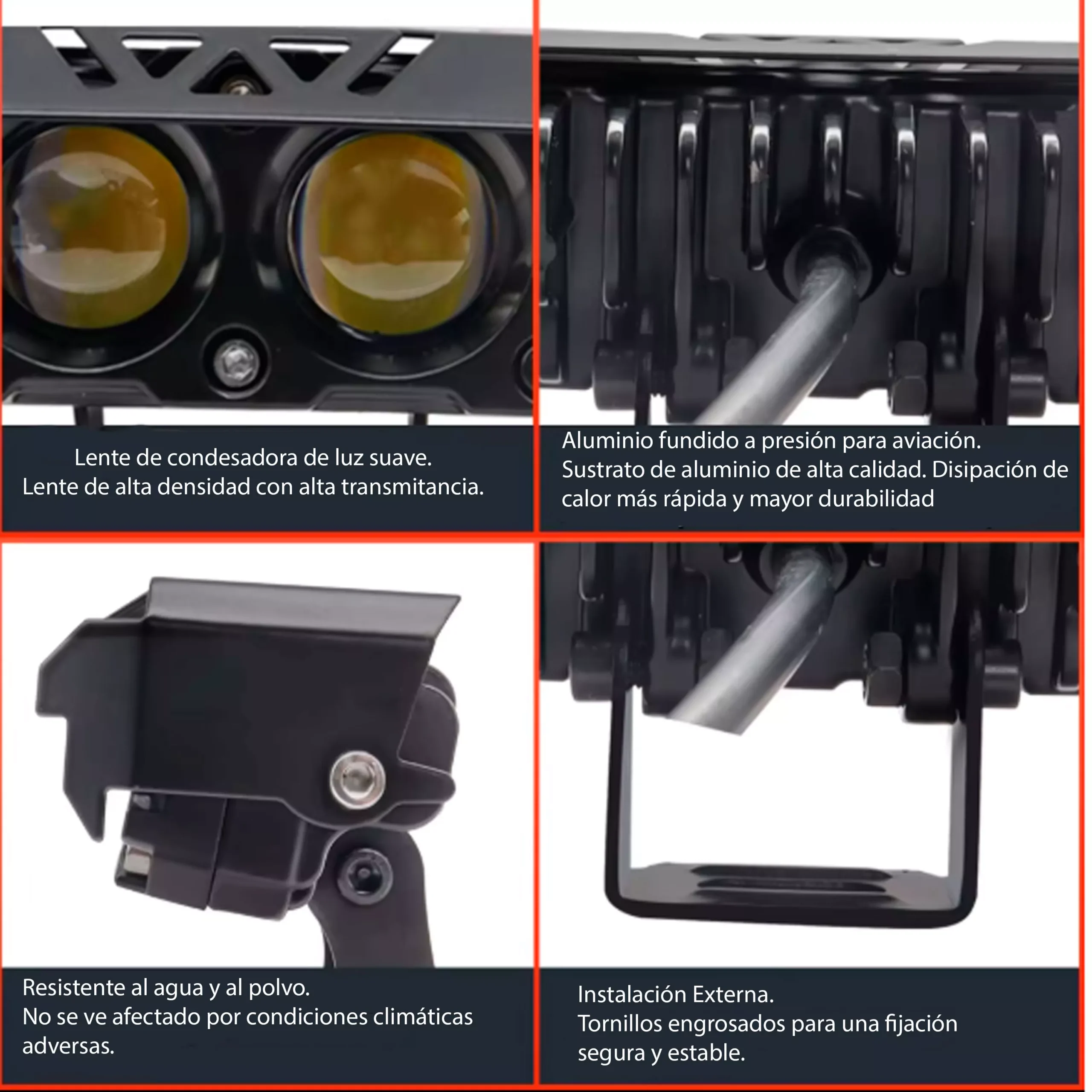 Kit X 2 Faros Led Auxiliar - 4 Lupa - Imagen 2