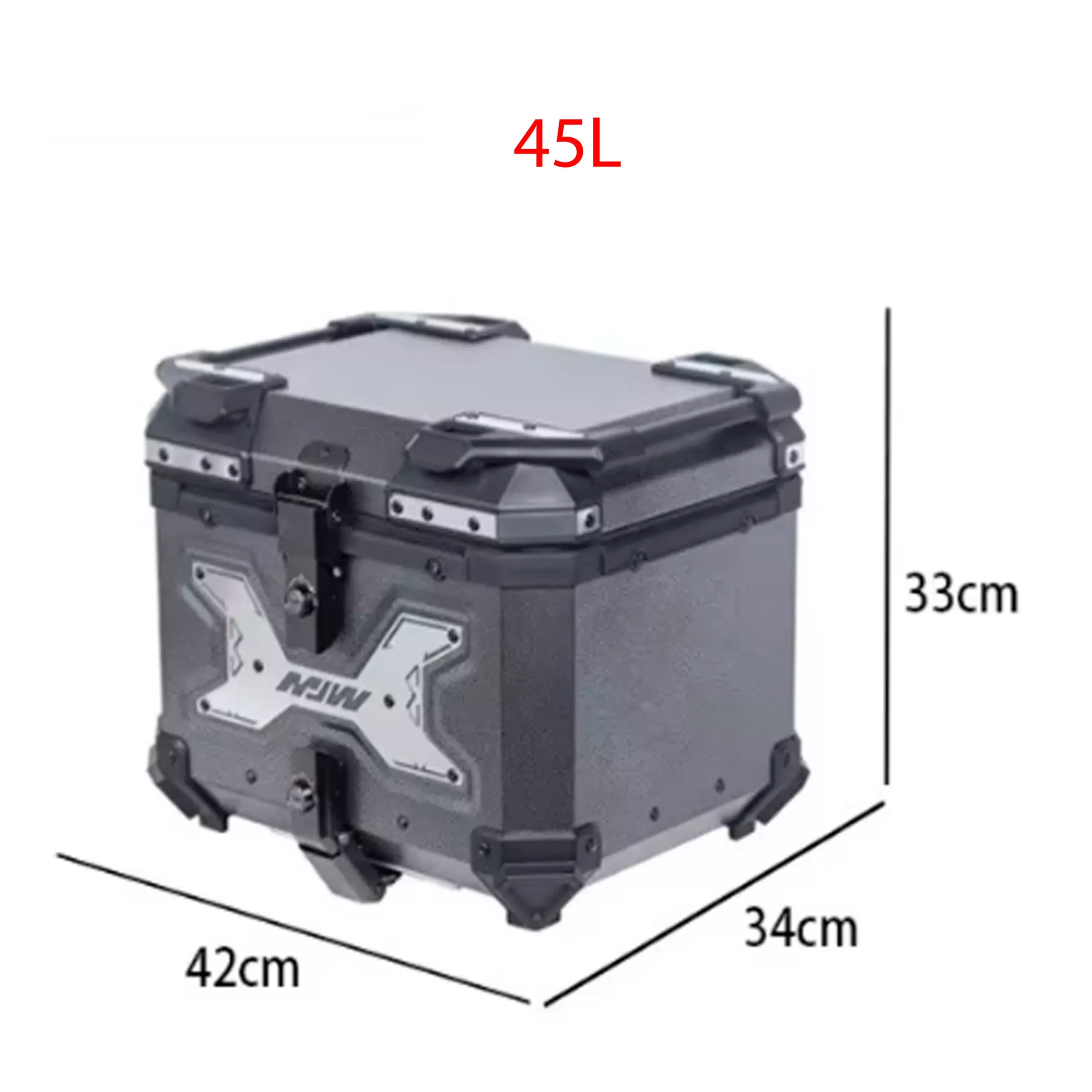 Baul Desmontable Aluminio 45L - Negro Liso - Imagen 9