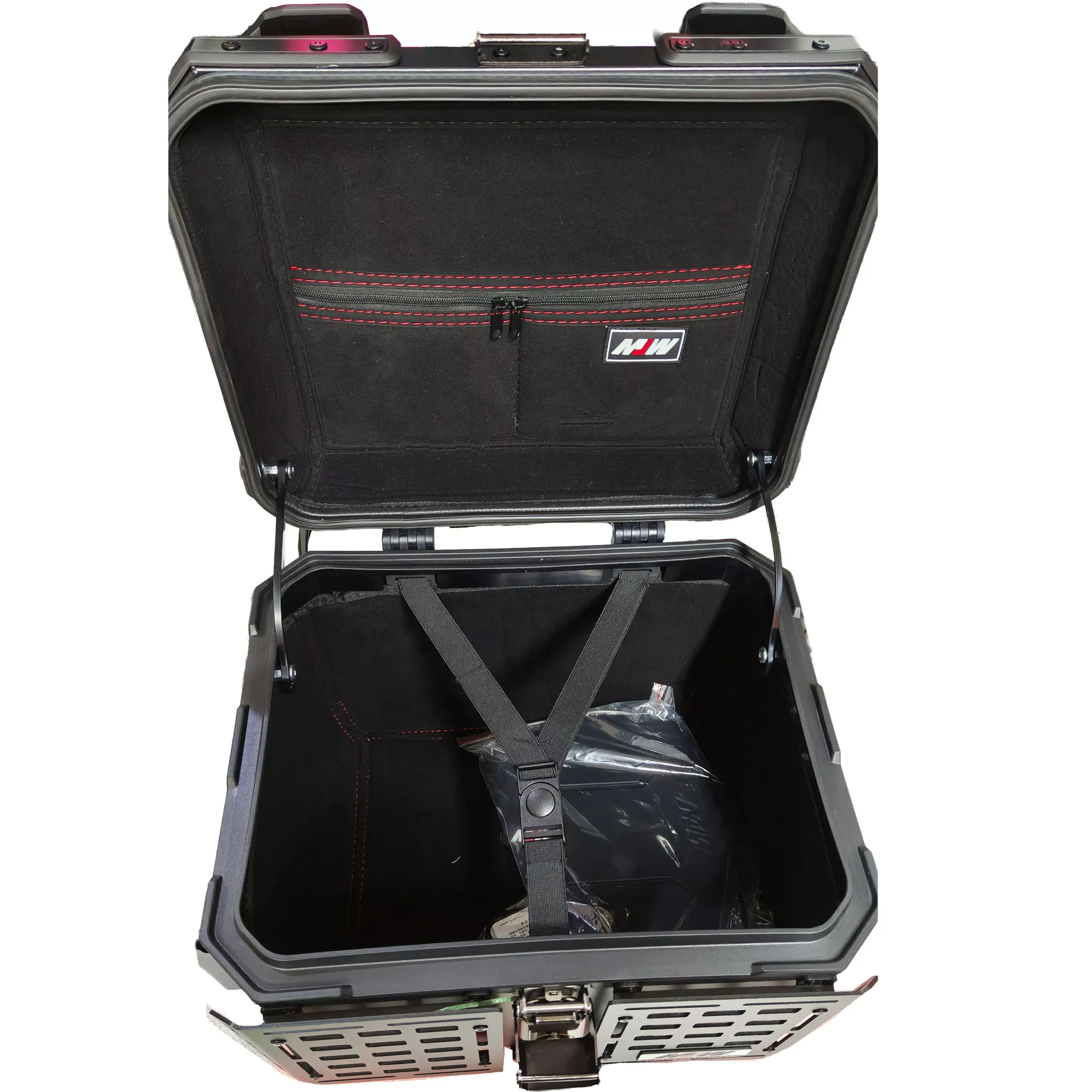 Baul Desmontable Aluminio 45L Con Reja - Negro - Imagen 4