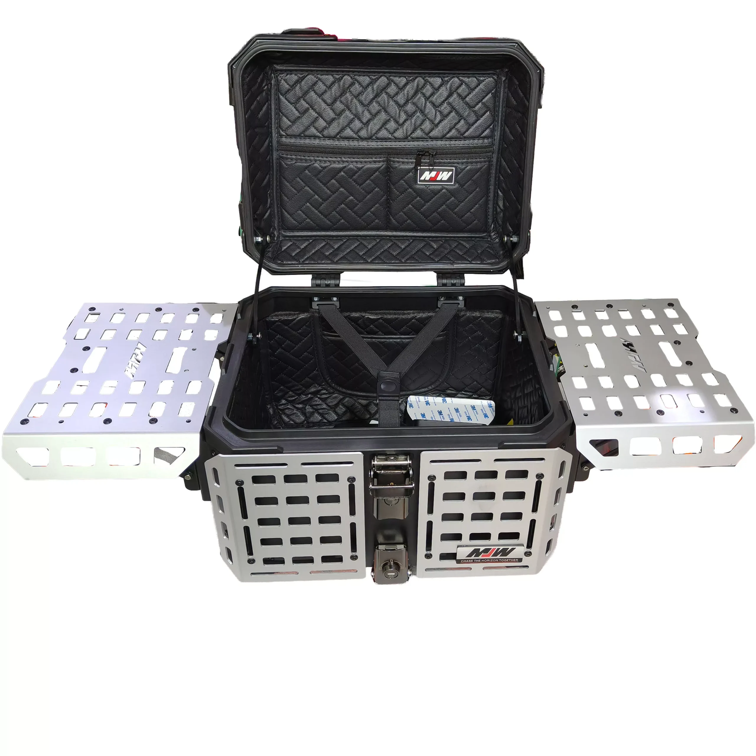 Baul Desmontable Aluminio 45L Con Reja - Negro/Plata - Imagen 4