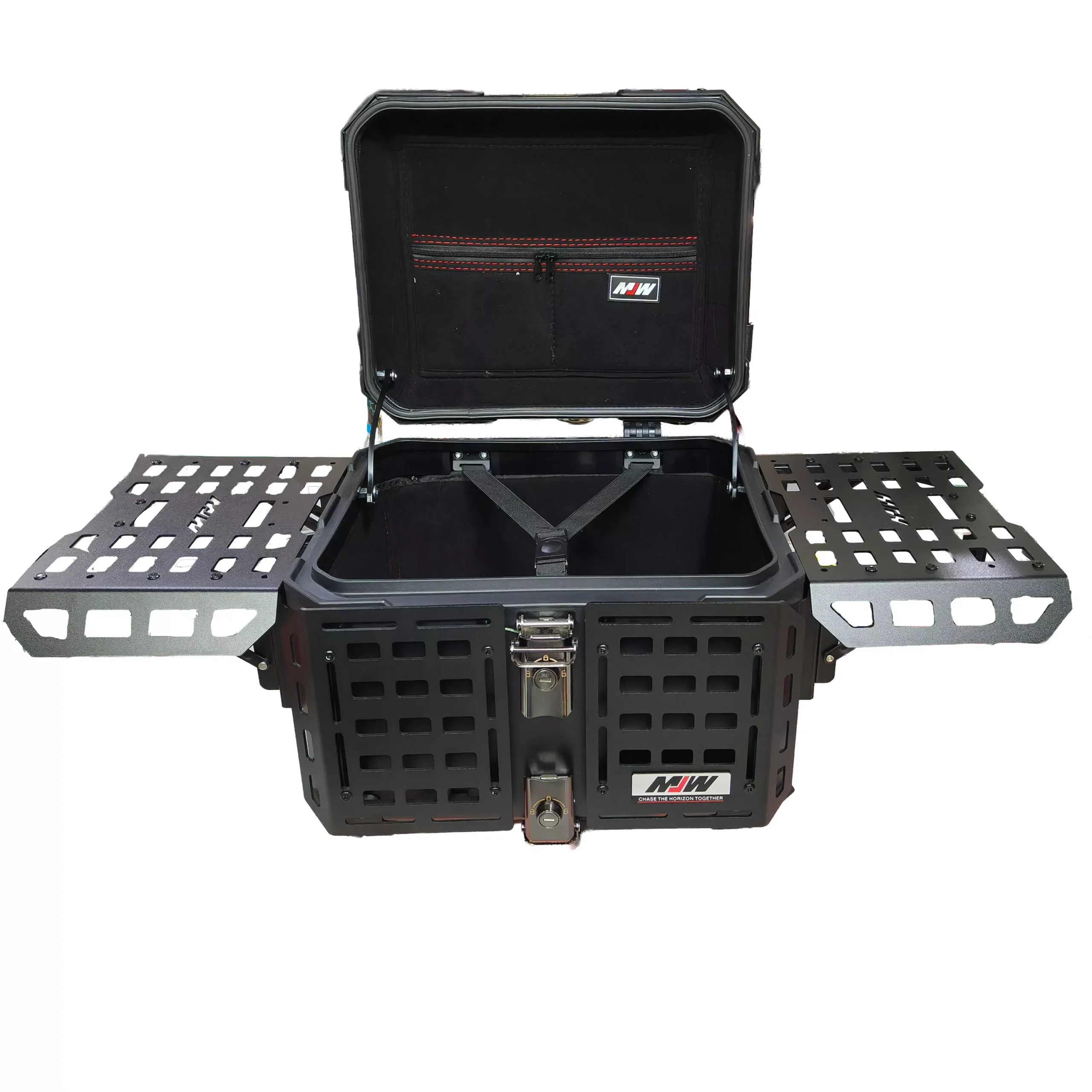 Baul Desmontable Aluminio 45L Con Reja - Negro - Imagen 3