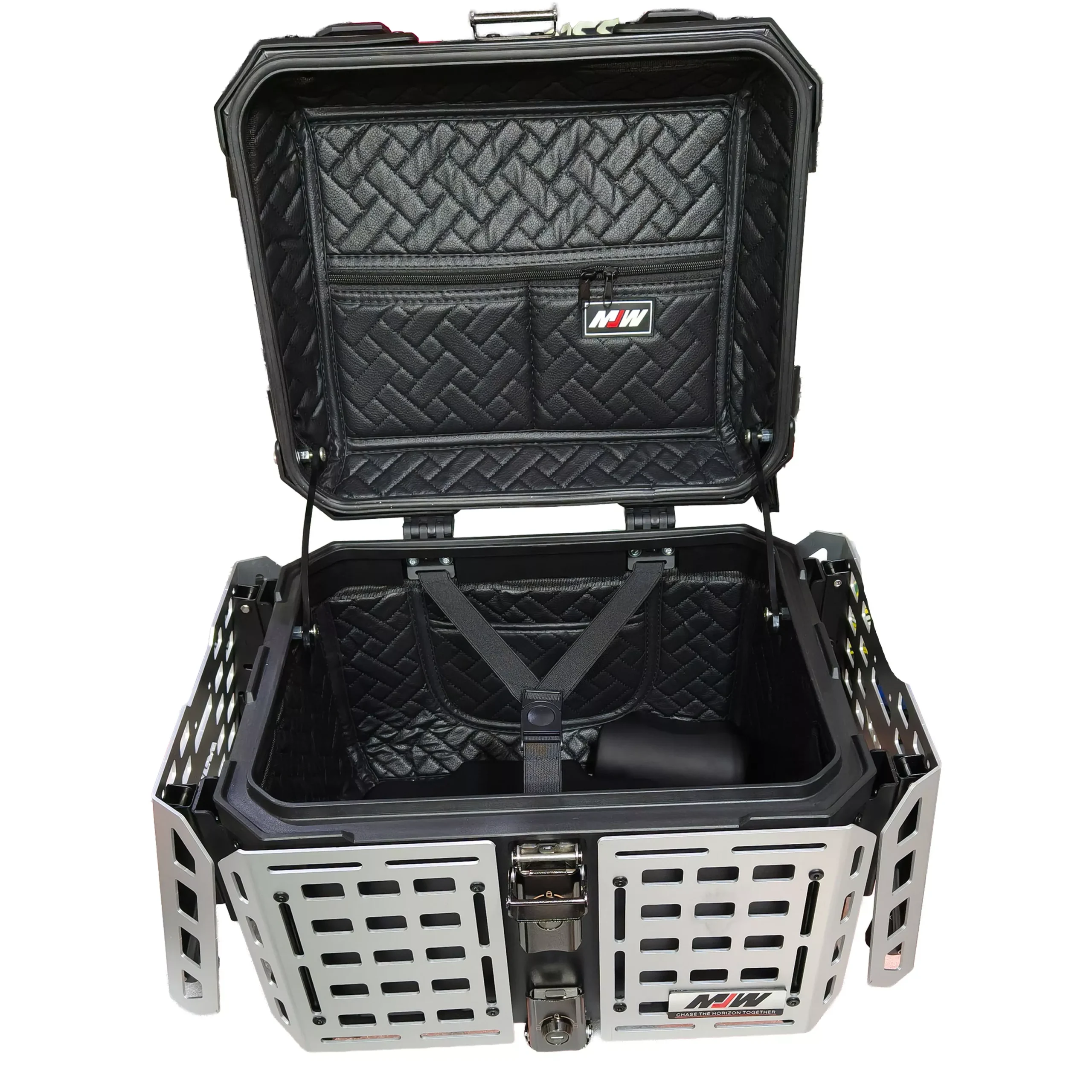 Baul Desmontable Aluminio 45L Con Reja - Negro/Plata - Imagen 5
