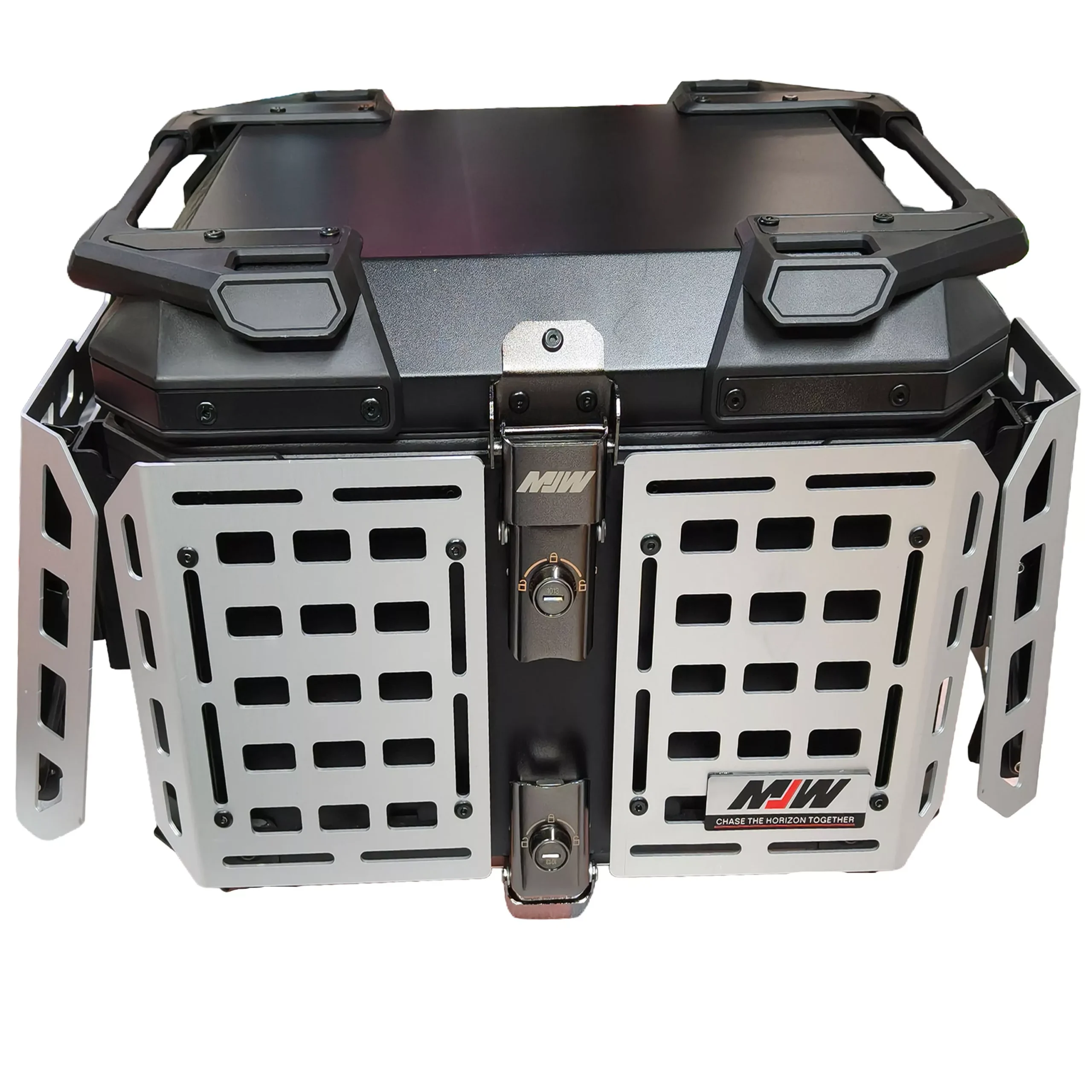 Baul Desmontable Aluminio 45L Con Reja - Negro/Plata - Imagen 6