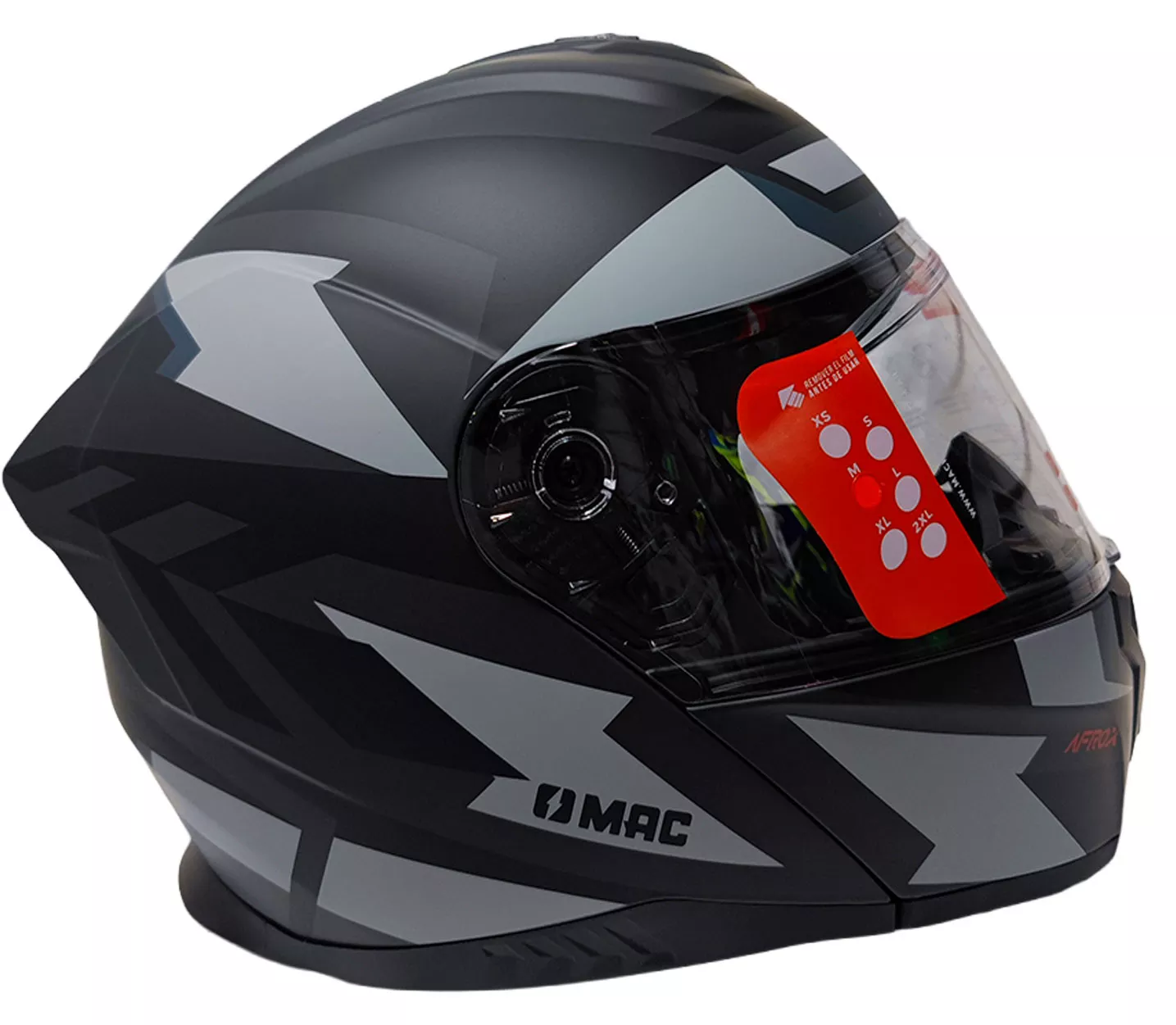Casco Rebatible MAC BLAZE - AFROX Negro/Gris - Imagen 3