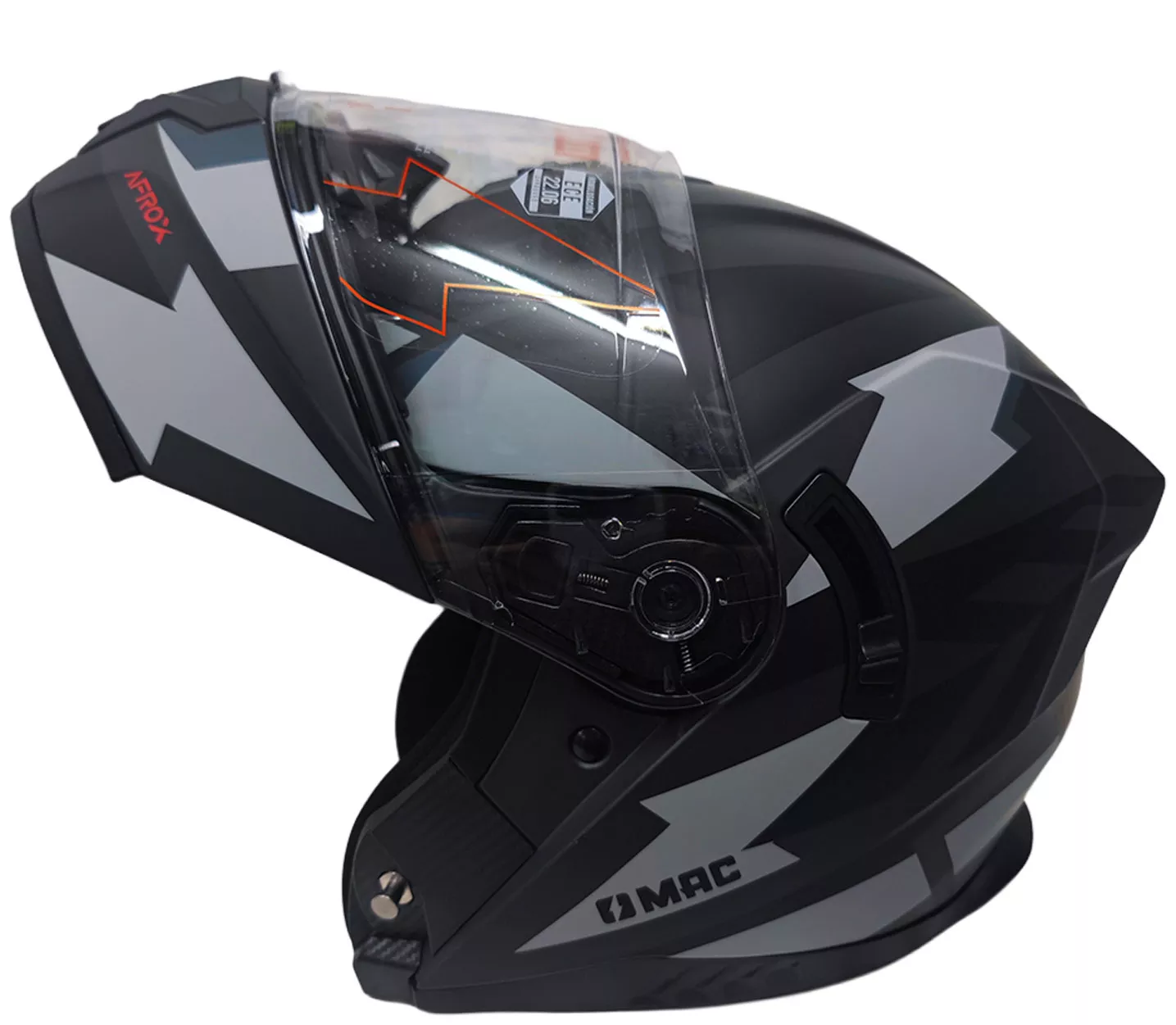 Casco Rebatible MAC BLAZE - AFROX Negro/Gris - Imagen 2