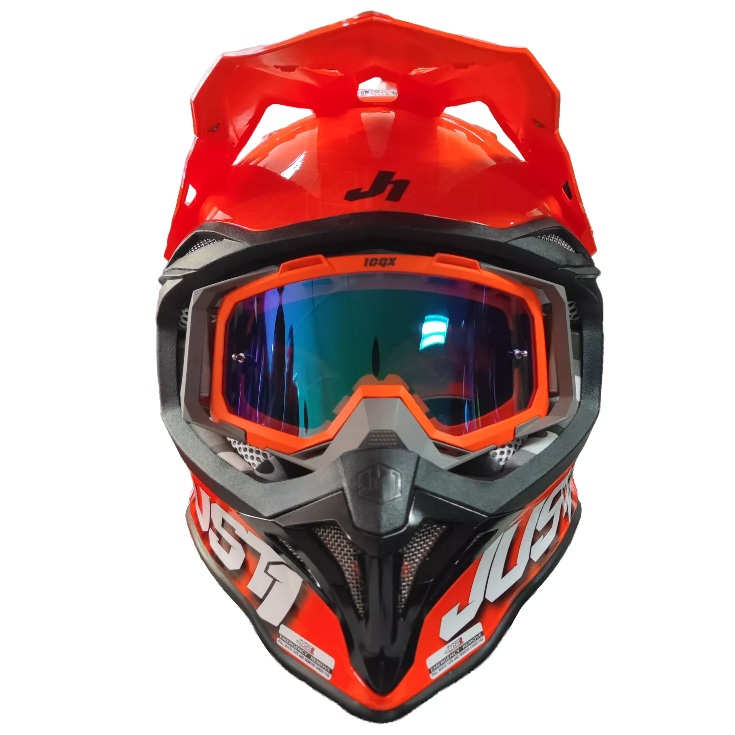 Casco Just1 Kinetic J39 + Antiparra - Naranja/Gris - Imagen 2