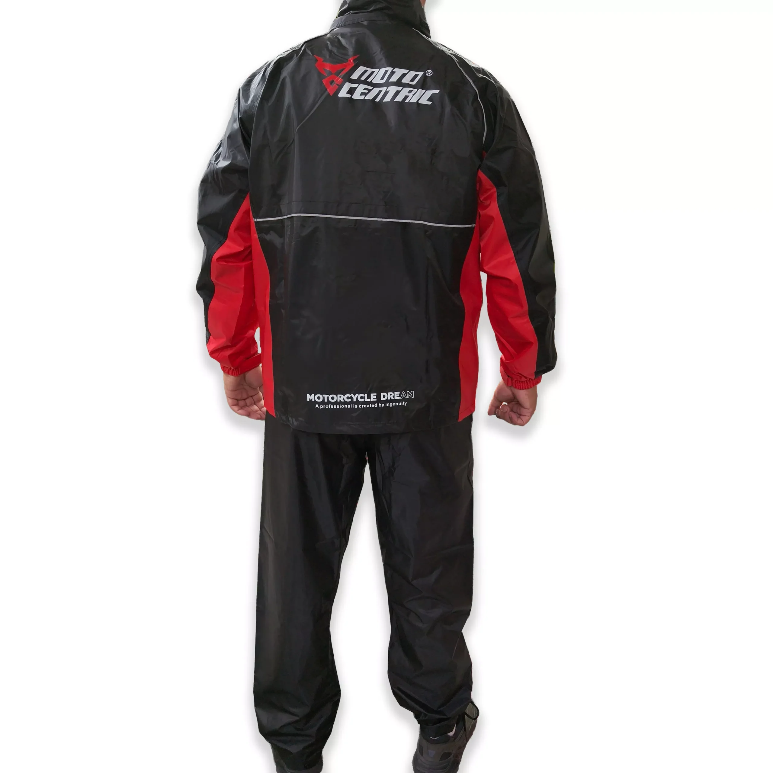 Traje de lluvia Motocentric - Negro/Rojo - Imagen 5