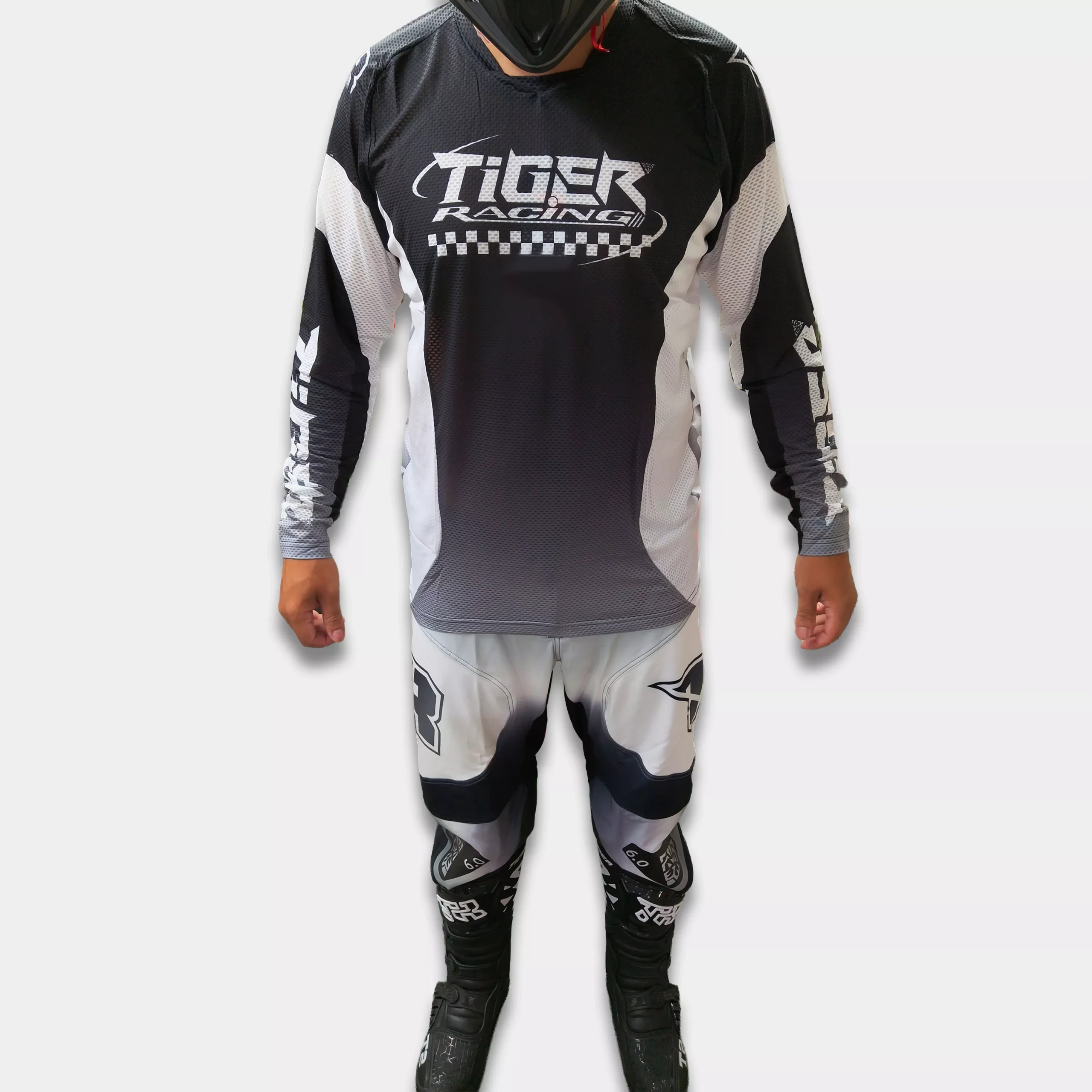 Conjunto Motocross Tiger Racing - Blanco/Gris - Imagen 3