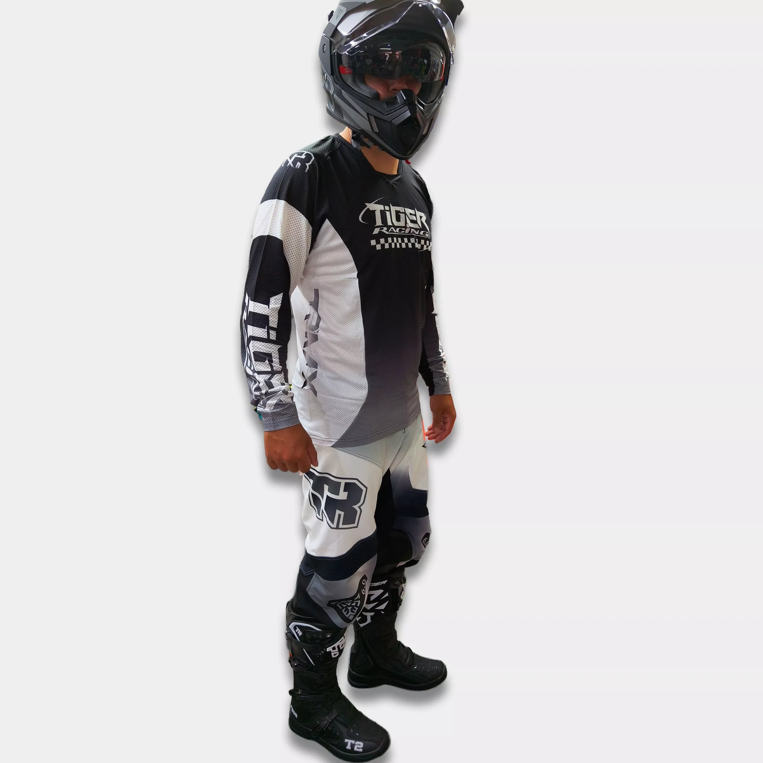 Conjunto Motocross Tiger Racing - Blanco/Gris - Imagen 5