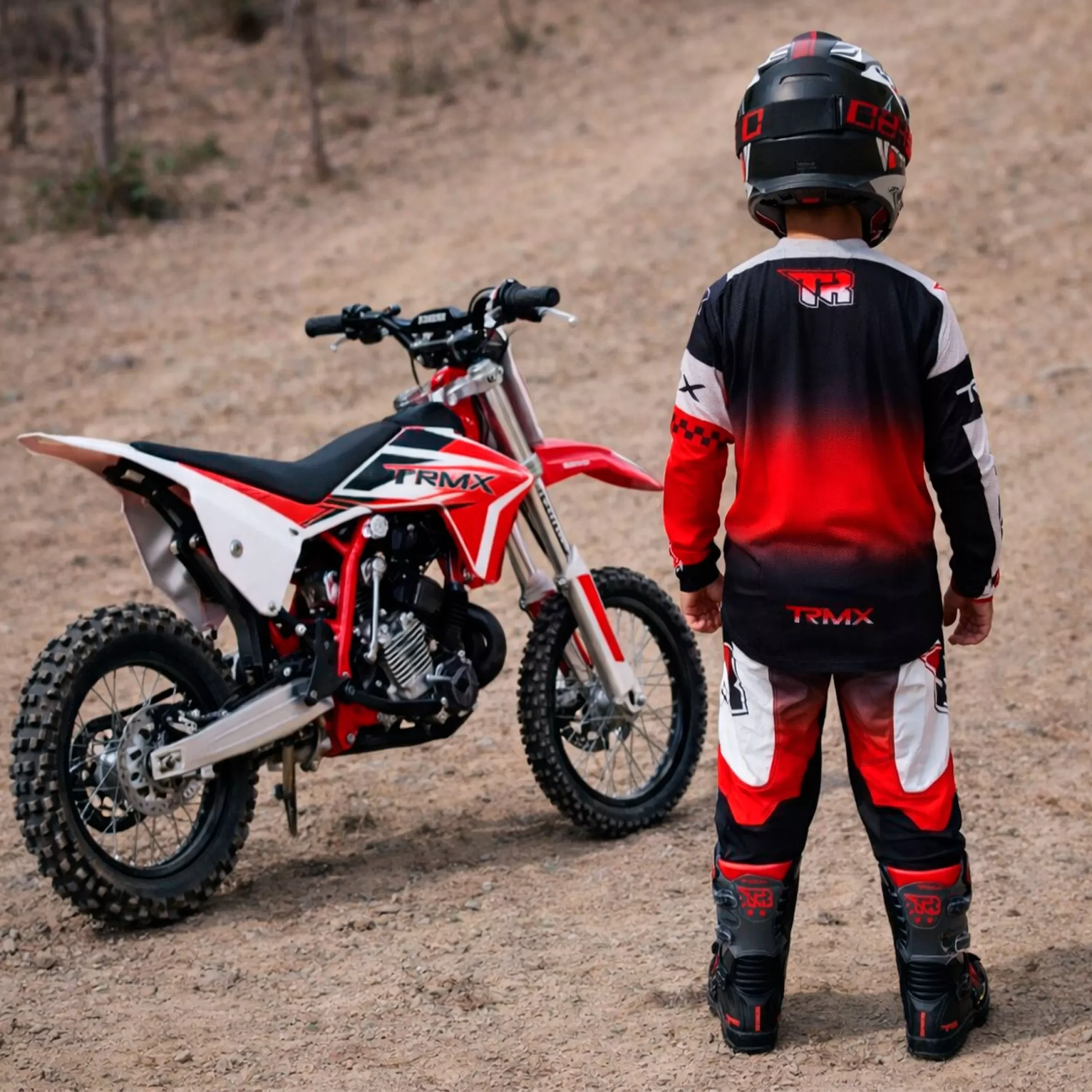 Conjunto Motocross Tiger Racing Para Niño - Rojo/Blanco - Imagen 3