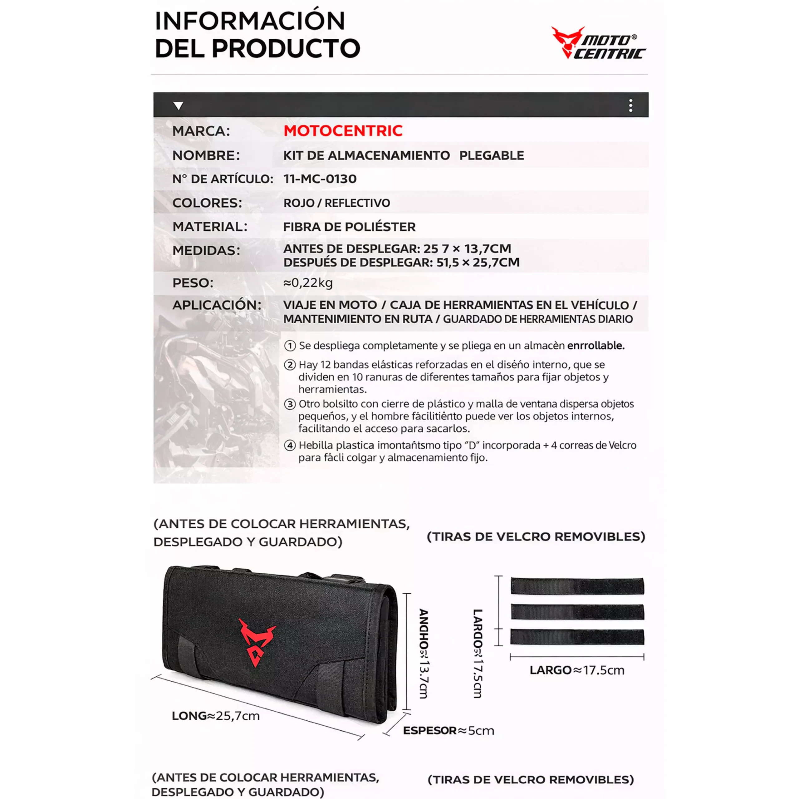 Bolso Porta Herramientas Motocentric - Imagen 3