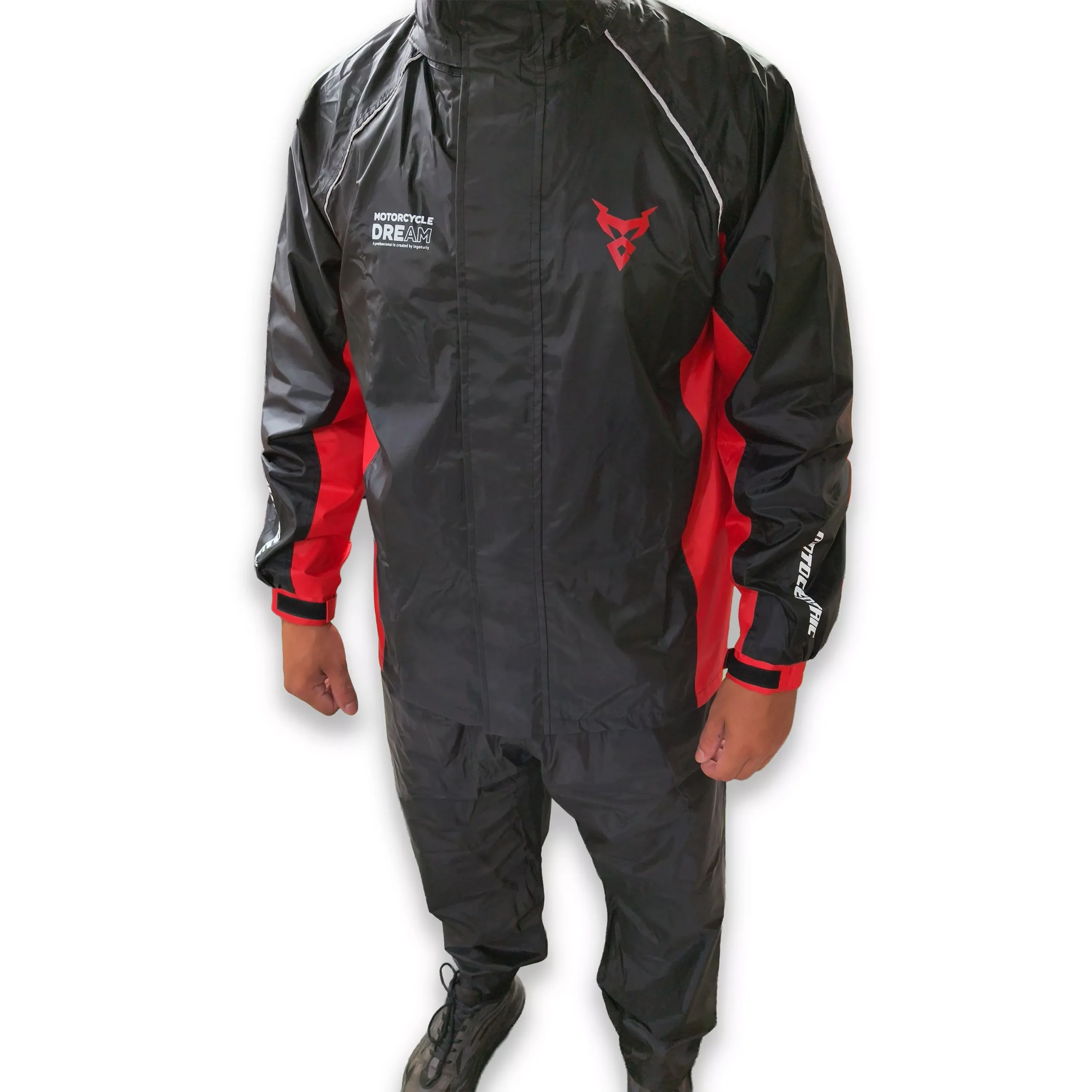 Traje de lluvia Motocentric - Negro/Rojo - Imagen 2