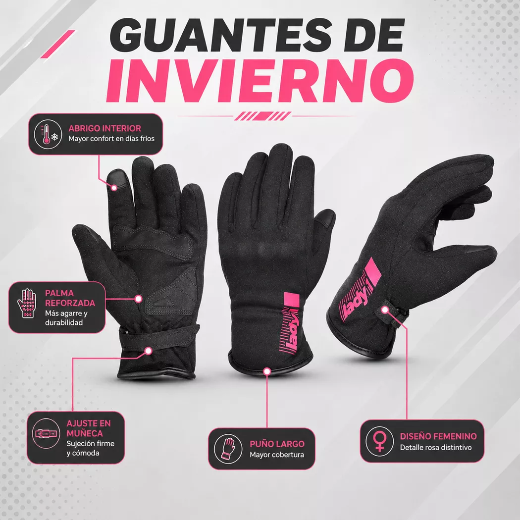 Guantes de Invierno Mujer Nova - Rosa - Imagen 2
