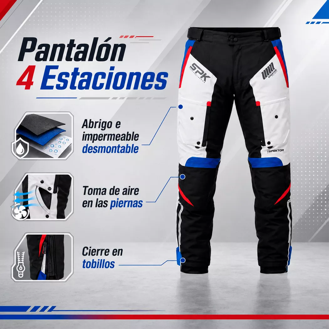 Pantalón 4 Estaciones Spektor Nomad - Blanco/Azul/Rojo - Imagen 3